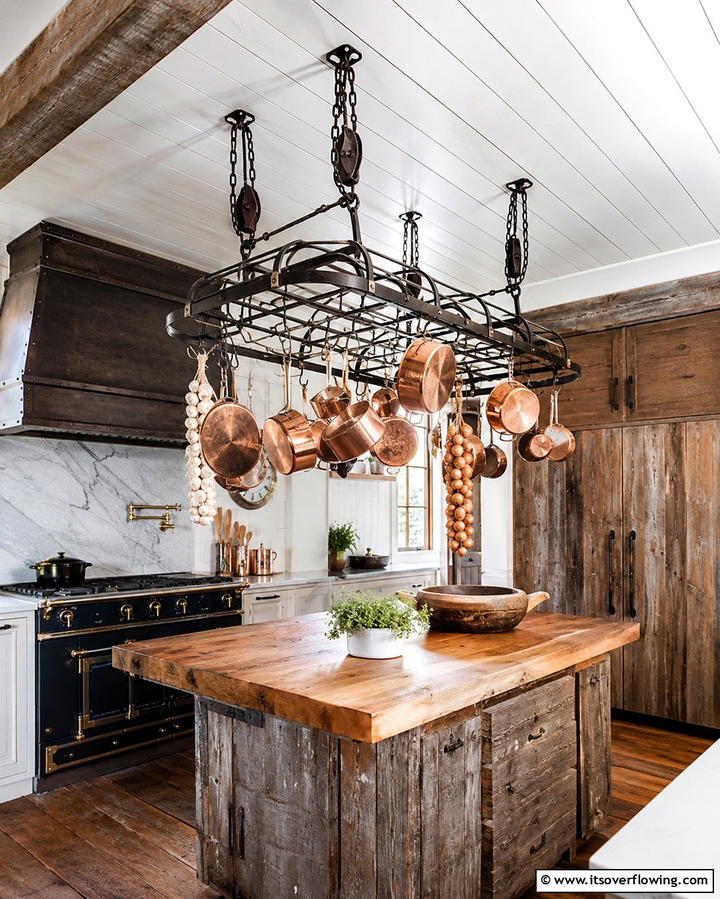 Ceiling Mounted Pot Racks - 30 Vintage 1930s-1940s Kitchen Design Ideas & Inspiration