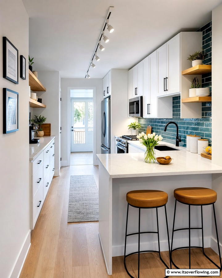 Ceiling Mounted Track Lighting for a Space Saving Solution - 20 Kitchen Track Lighting Ideas for a Bright and Functional Space