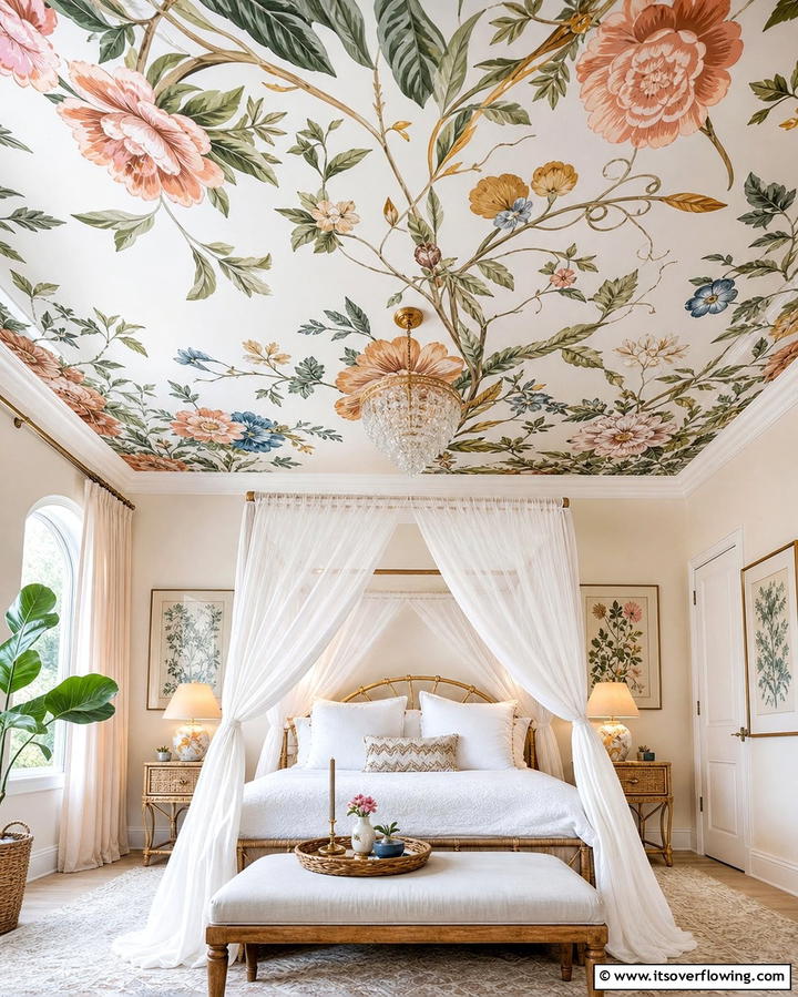 Ceiling Mural Artwork - 25 Stunning Bedroom Ceiling Ideas to Elevate Your Space