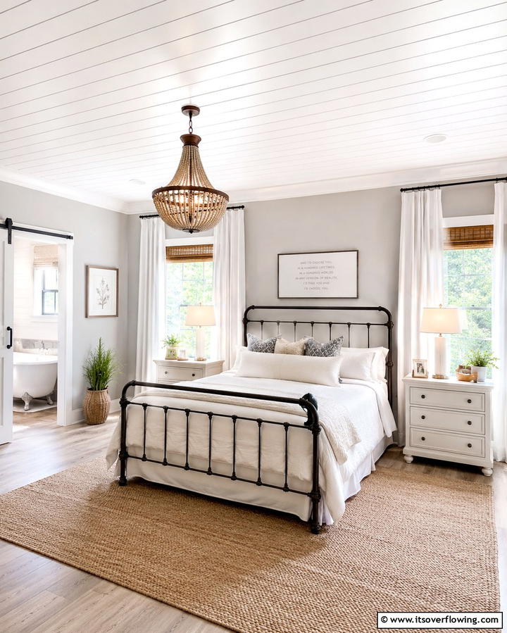 Ceiling Statement with Shiplap Panels - 25 Shiplap Bedroom Ideas for a Cozy and Chic Retreat