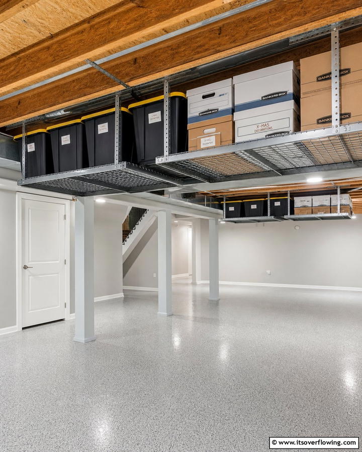 Ceiling Storage Racks - 21 Basement Storage Ideas to Organize Clutter with Style
