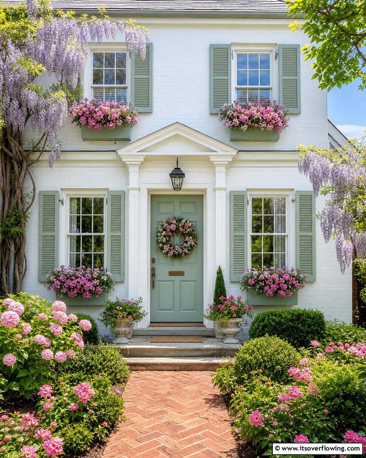 Celadon Green for Soft Elegance - 20 Green Front Door Ideas to Welcome Guests in Style
