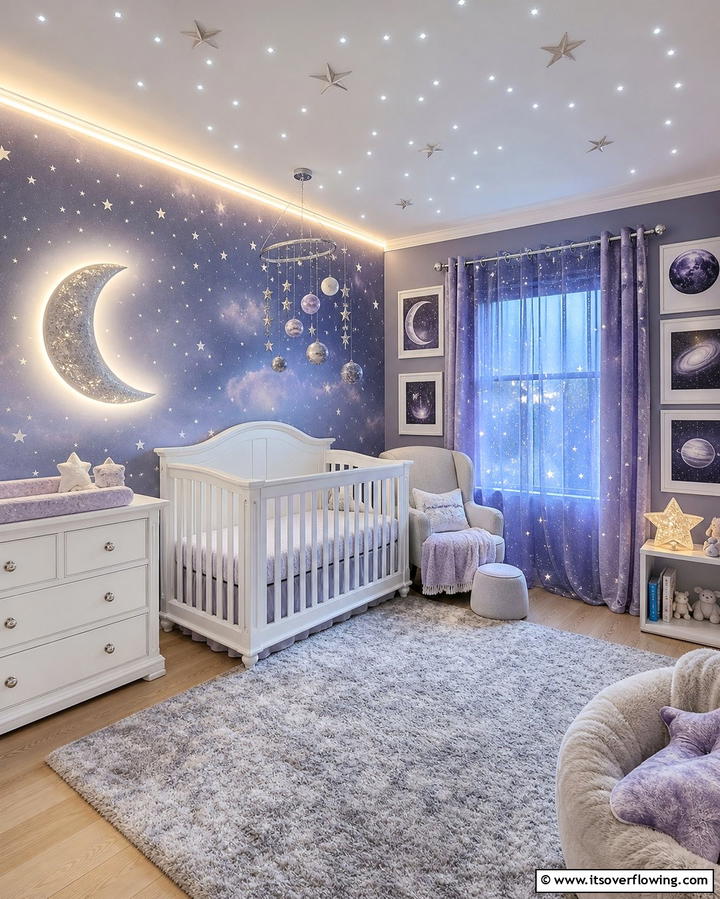 Celestial Serenity - 25 Baby Girl Nursery Ideas for a Dreamy Space