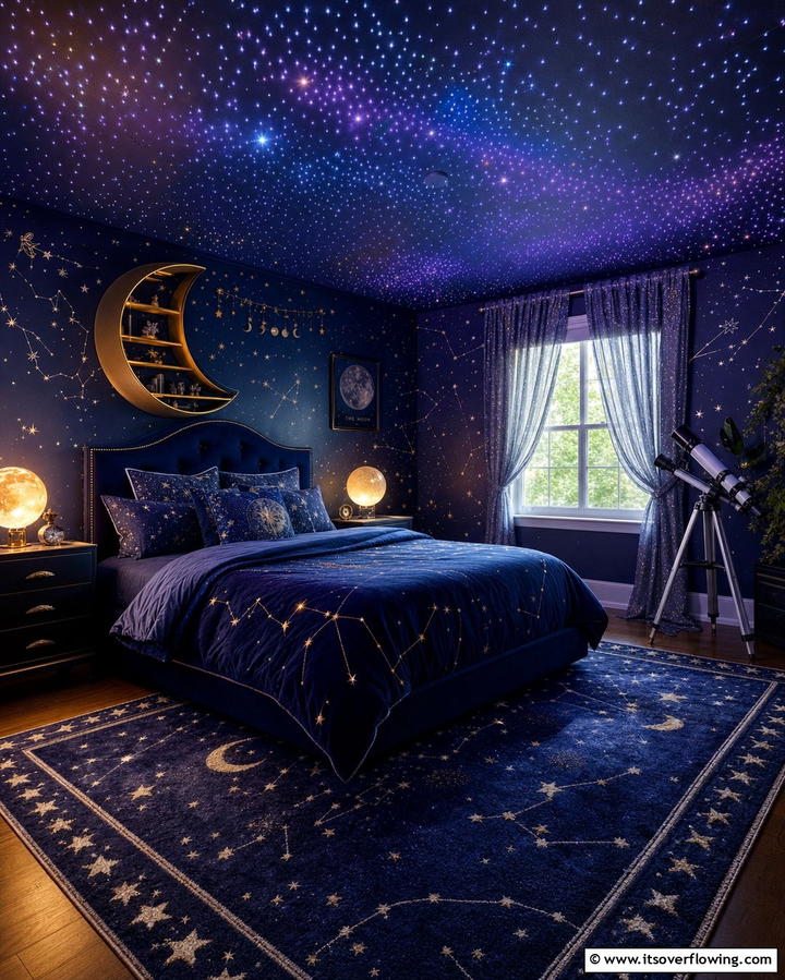 Celestial Starry Haven - 25 Fantasy Bedroom Ideas for a Magical Escape