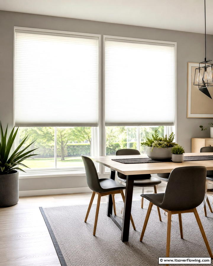 Cellular Shades for Energy Efficiency - 25 Dining Room Window Treatments for Elegant Spaces