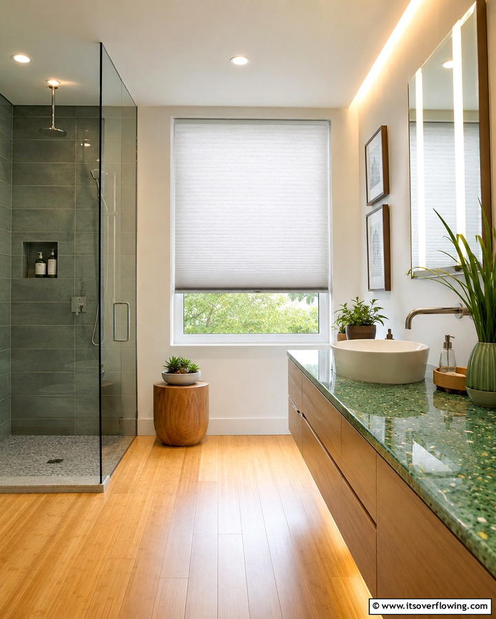Cellular Shades for Energy Efficiency - 25 Beautiful Bathroom Window Treatment Ideas for Privacy