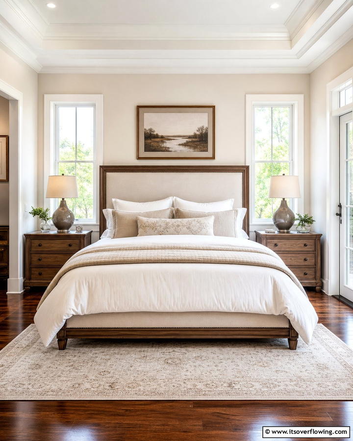 Centered Bed with Dual Nightstands - 25 Bedroom Layout Ideas for Optimal Space Use
