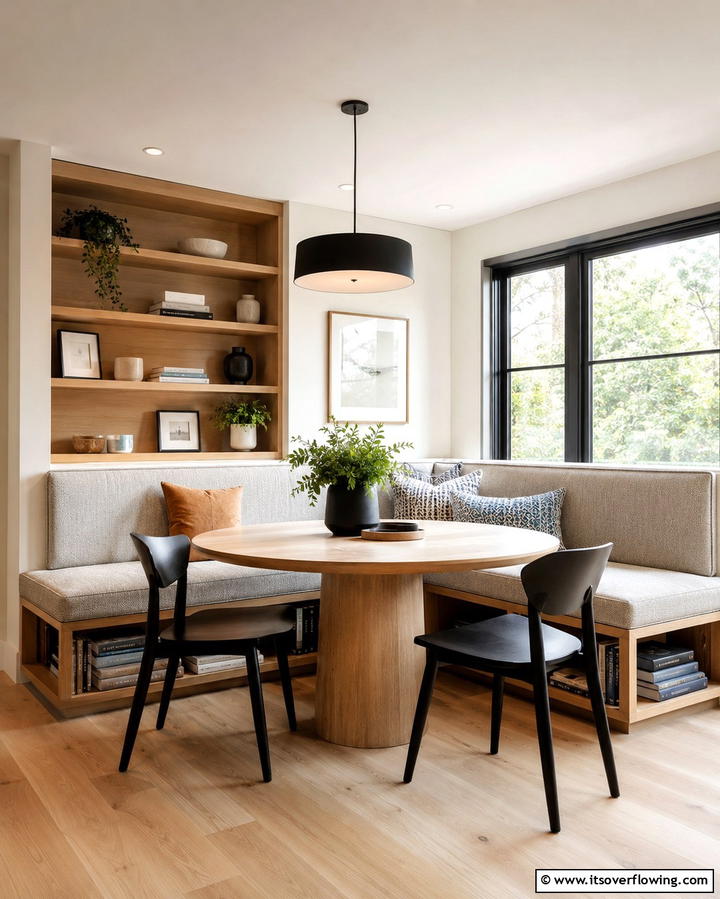Centerpiece Reading Nook - 25 Library Dining Room Combo Ideas for Book Lovers