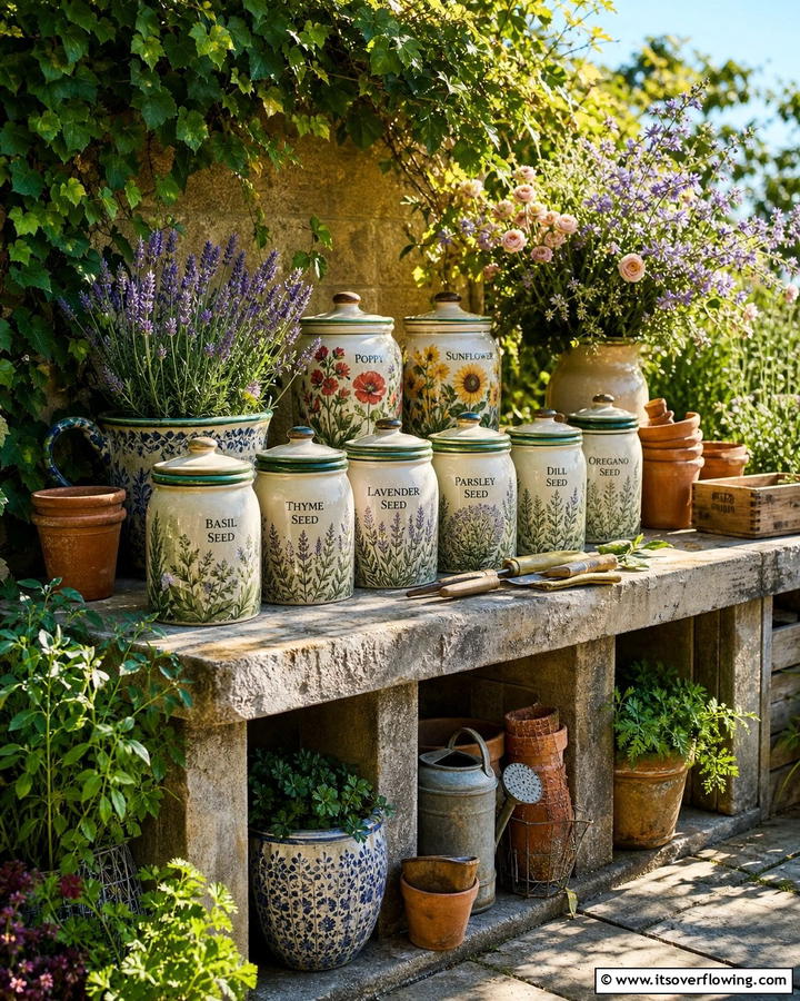 Ceramic Jars - 20 Seed Storage Ideas for Organized Gardening