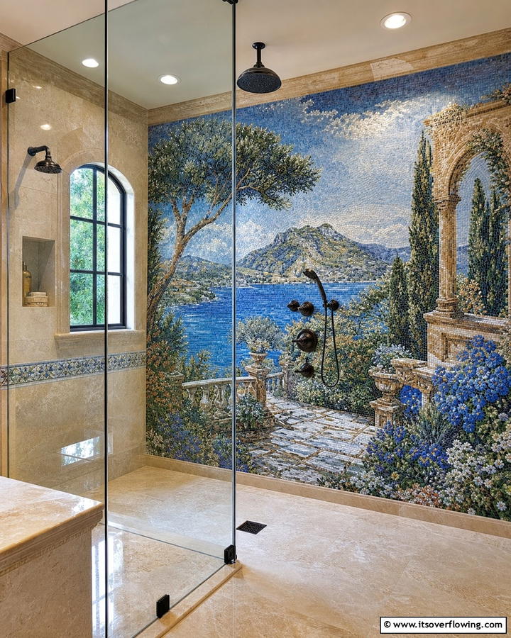 Ceramic Tile Murals - 30 Bathroom Art Ideas to Elevate Your Walls with Personality