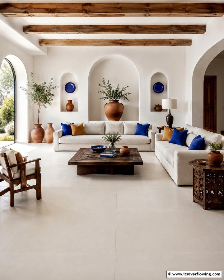 Ceramic Tile Sophistication - 25 Living Room Flooring Ideas for a Stunning Space