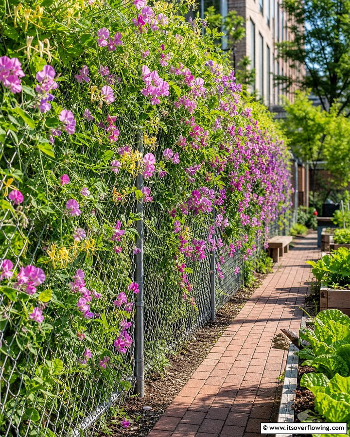 Chain Link Fence with Plants - 25 Small Garden Fence Ideas for Your Outdoor Space