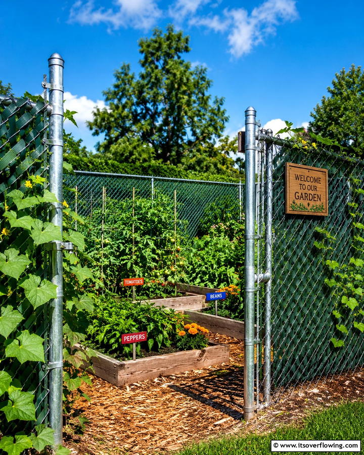 Chain Link Fence - 20 Practical Vegetable Garden Fence Ideas for Your Yard