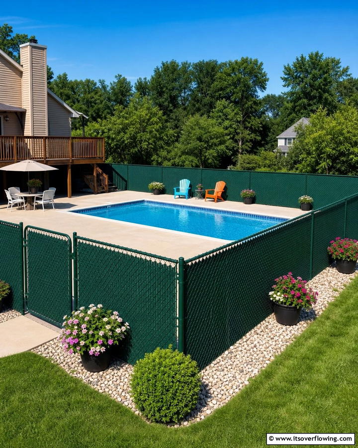 Chain Link Pool Fence - 20 Stylish Pool Fence Ideas for Safety and Aesthetics
