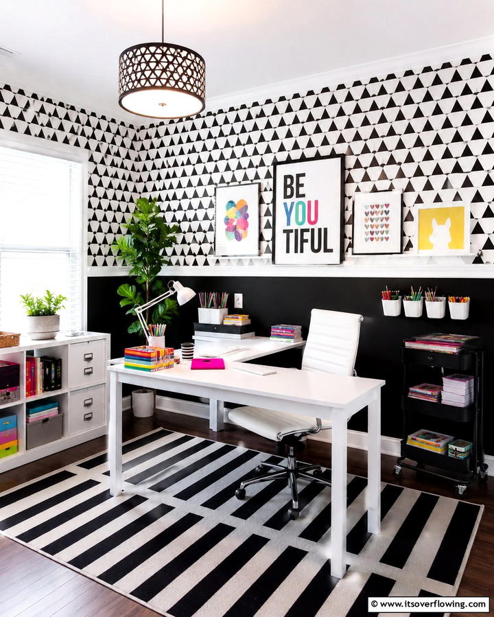 Chair Rail with Geometric Patterns - 30 Stylish Chair Rail Molding Ideas to Elevate Your Interiors