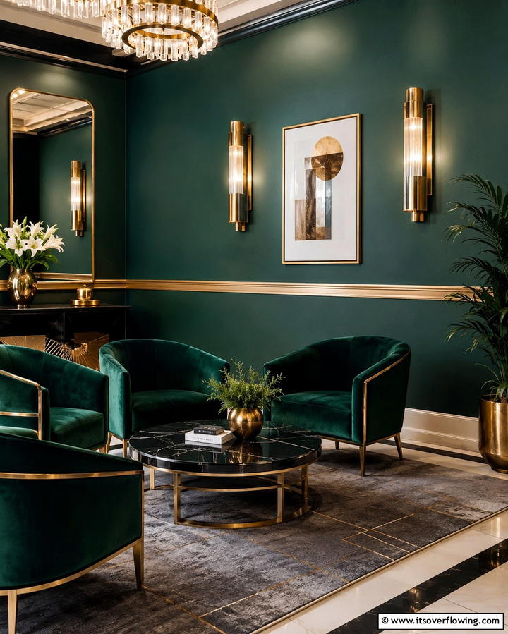 Chair Rail with Metallic Finishes - 30 Stylish Chair Rail Molding Ideas to Elevate Your Interiors