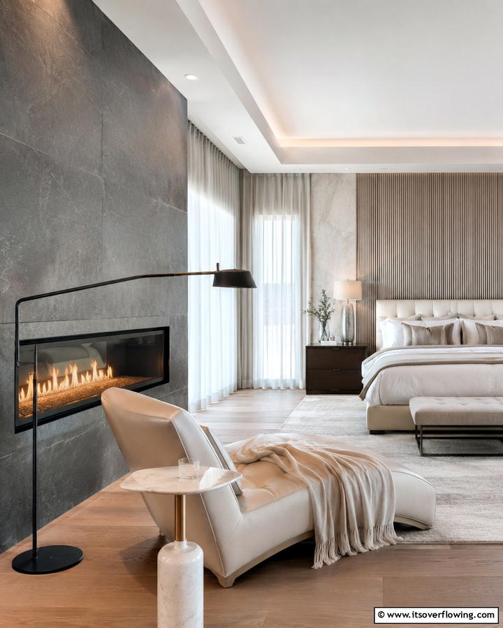 Chaise Lounge for Ultimate Comfort - 25 Fireplace Seating Ideas to Cozy Up Your Living Room