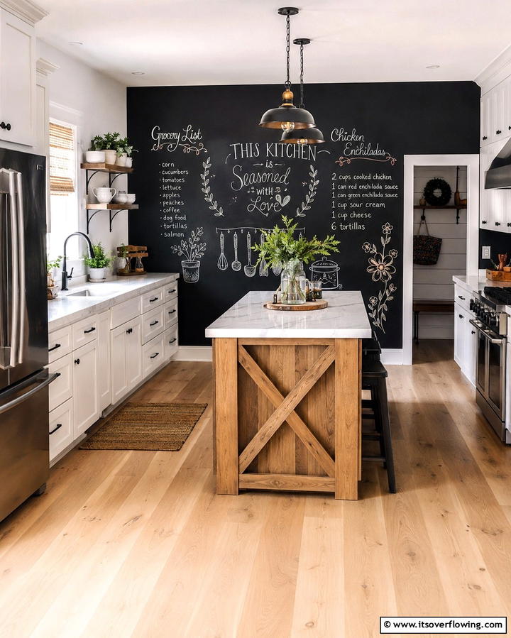 Chalkboard Accent Wall - 25 Kitchen Accent Wall Ideas for a Stylish Upgrade