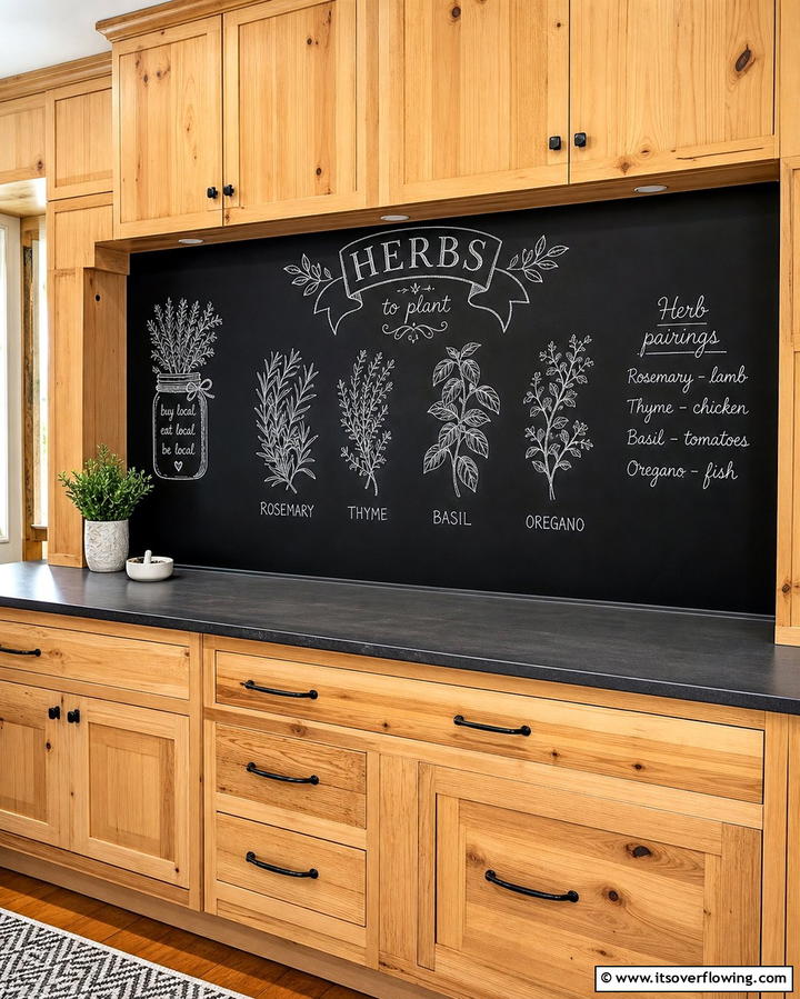 Chalkboard Backsplash for Rustic Functionality - 25 Rustic Backsplash Ideas for a Farmhouse Kitchen