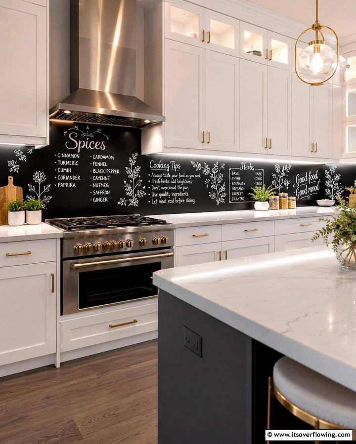 Chalkboard Backsplash in the Kitchen - 30 Creative Chalkboard Wall Ideas for Functional & Fun Spaces