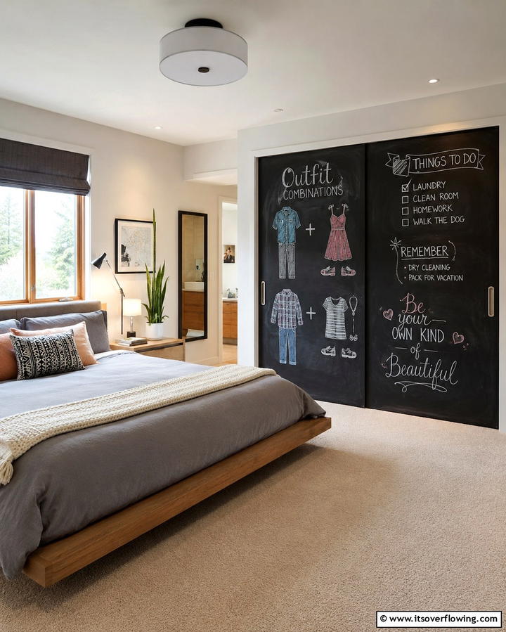 Chalkboard Closet Doors - 30 Creative Chalkboard Wall Ideas for Functional & Fun Spaces