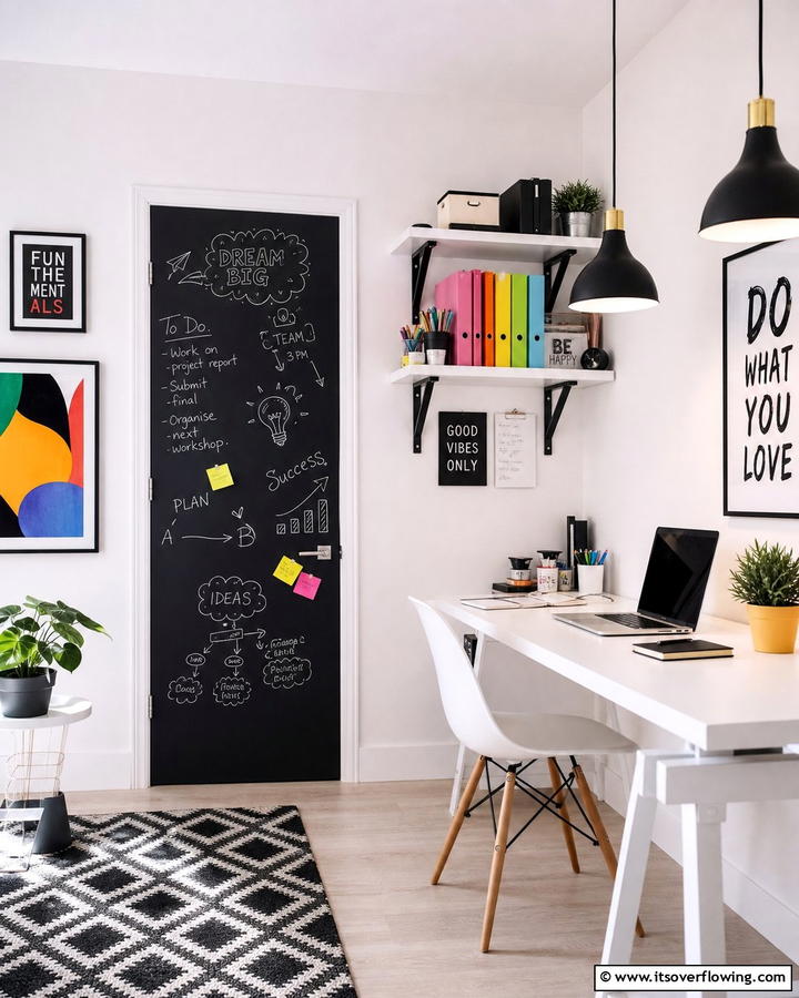 Chalkboard Doors for Creativity - 20 Home Office Door Ideas for Stylish Workspaces