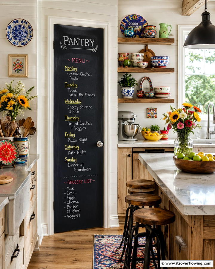 Chalkboard Doors for Functionality - 25 Kitchen Door Design Ideas to Enhance Your Space