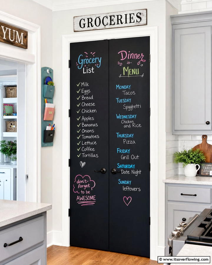 Chalkboard Doors - 25 Pantry Door Ideas for Stylish and Functional Spaces