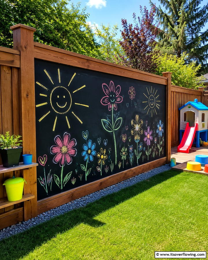Chalkboard Fence Panels - 25 Fence Art Ideas to Add Personality to Your Yard