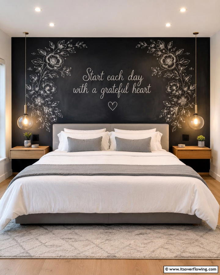 Chalkboard Headboard - 30 Creative Chalkboard Wall Ideas for Functional & Fun Spaces