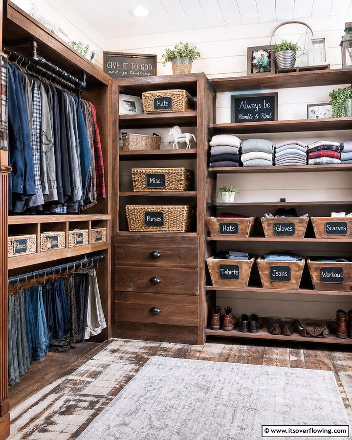 Chalkboard Labels - 20 Rustic Closet Ideas for a Charming Storage Solution