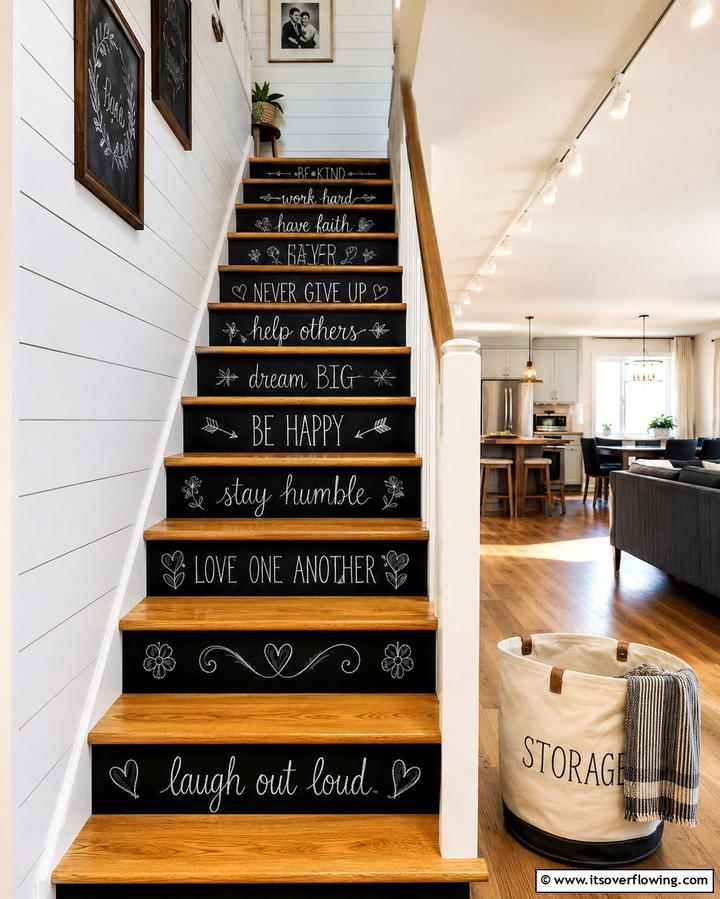 Chalkboard Paint - 25 Painted Stair Ideas to Transform Your Home