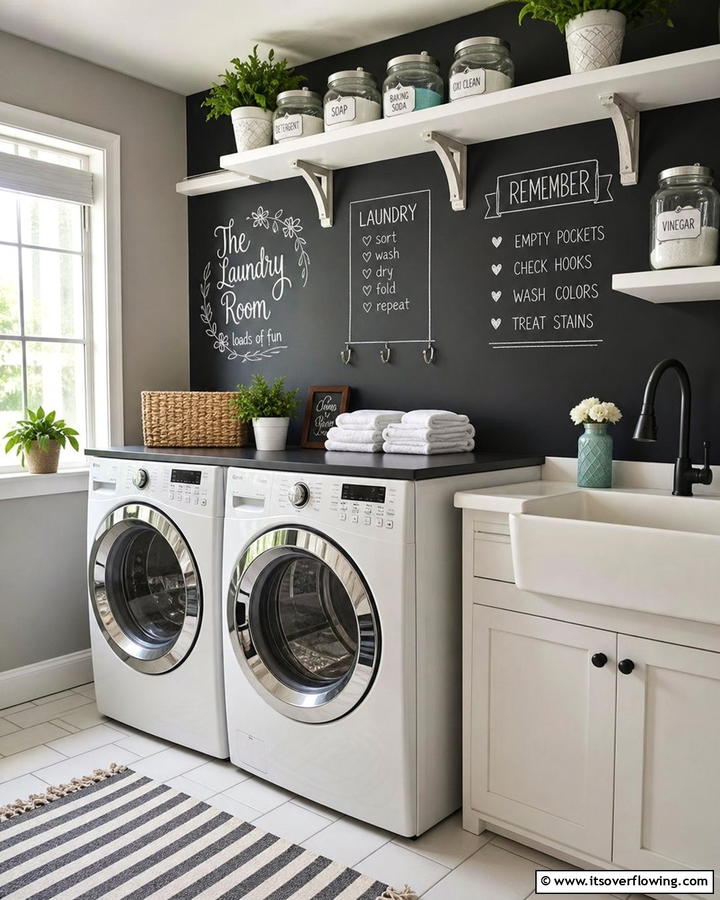 Chalkboard Paint Backsplash - 20 Laundry Room Backsplash Ideas for a Stylish and Practical Space