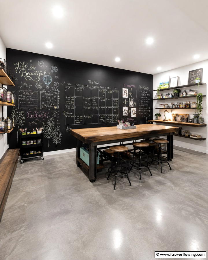Chalkboard Paint for Creative Spaces - 30 Basement Wall Design Ideas to Transform Your Space