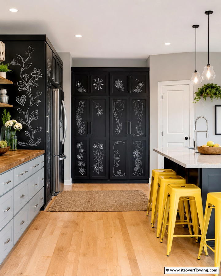 Chalkboard Paint for a Functional Twist - 25 Painting Kitchen Cabinet Ideas for a Fresh Look