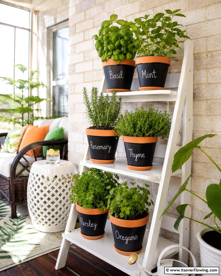 Chalkboard Paint on Plant Pots - 30 Creative Chalkboard Wall Ideas for Functional & Fun Spaces