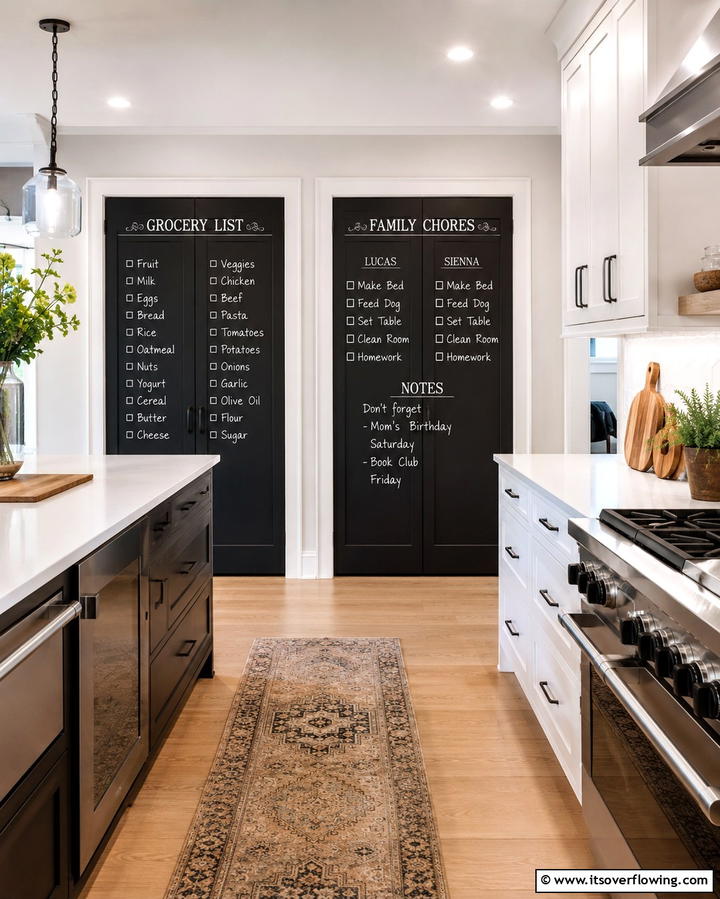 Chalkboard Pantry Doors - 30 Creative Chalkboard Wall Ideas for Functional & Fun Spaces