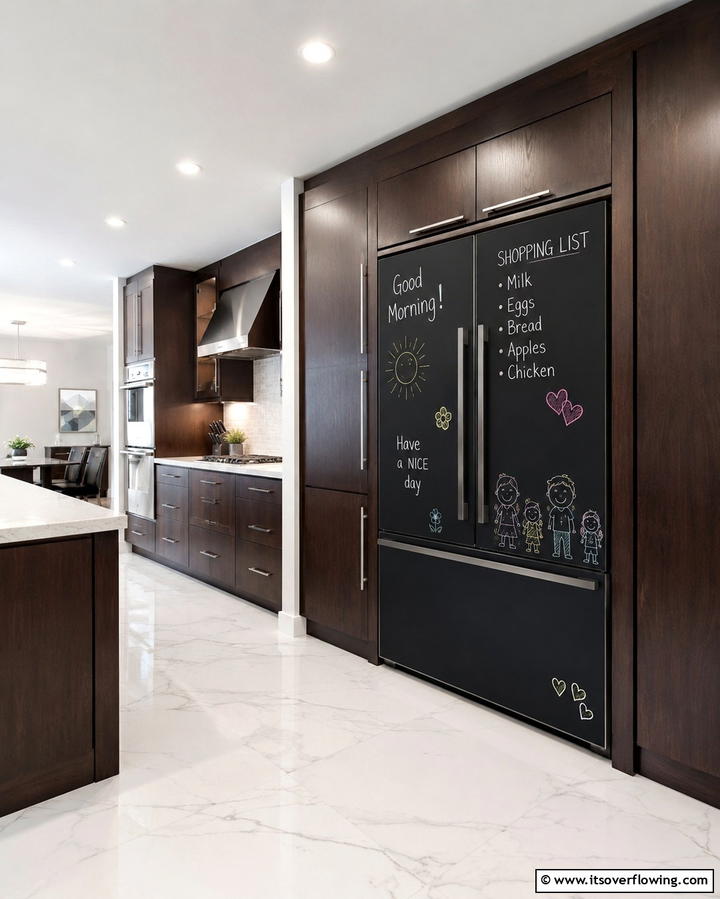 Chalkboard Refrigerator Panels - 30 Creative Chalkboard Wall Ideas for Functional & Fun Spaces