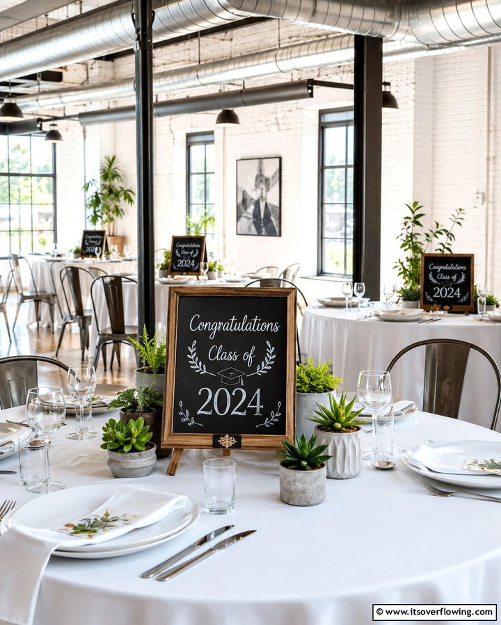 Chalkboard Themed Centerpieces - 25 Graduation Centerpiece Ideas for Memorable Celebrations