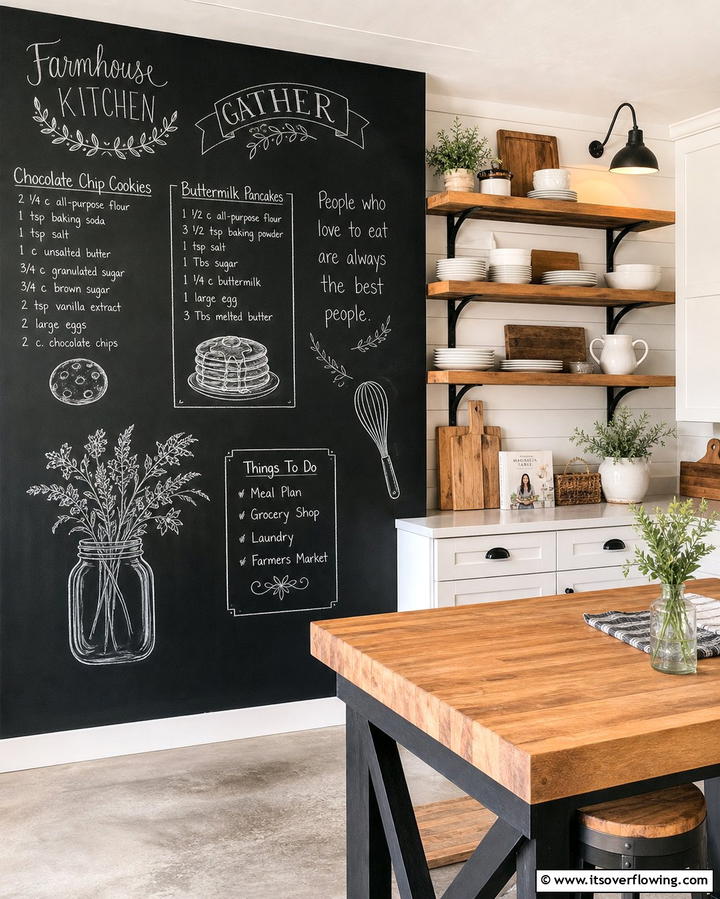 Chalkboard Wall - 25 Barndominium Kitchen Ideas for a Rustic and Modern Space