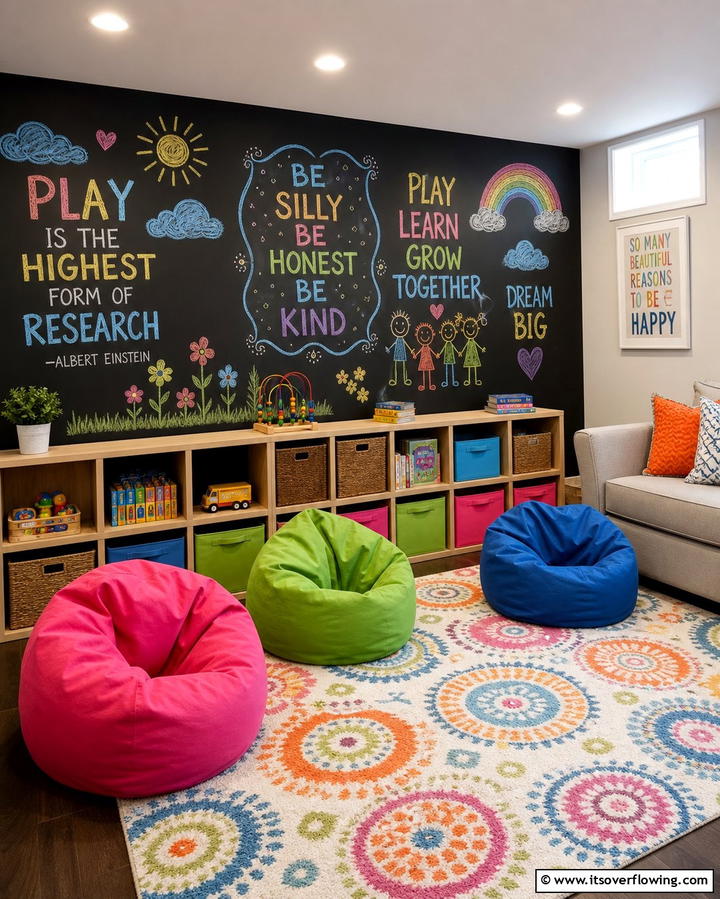 Chalkboard Wall - 25 Basement Accent Wall Ideas to Transform Your Space