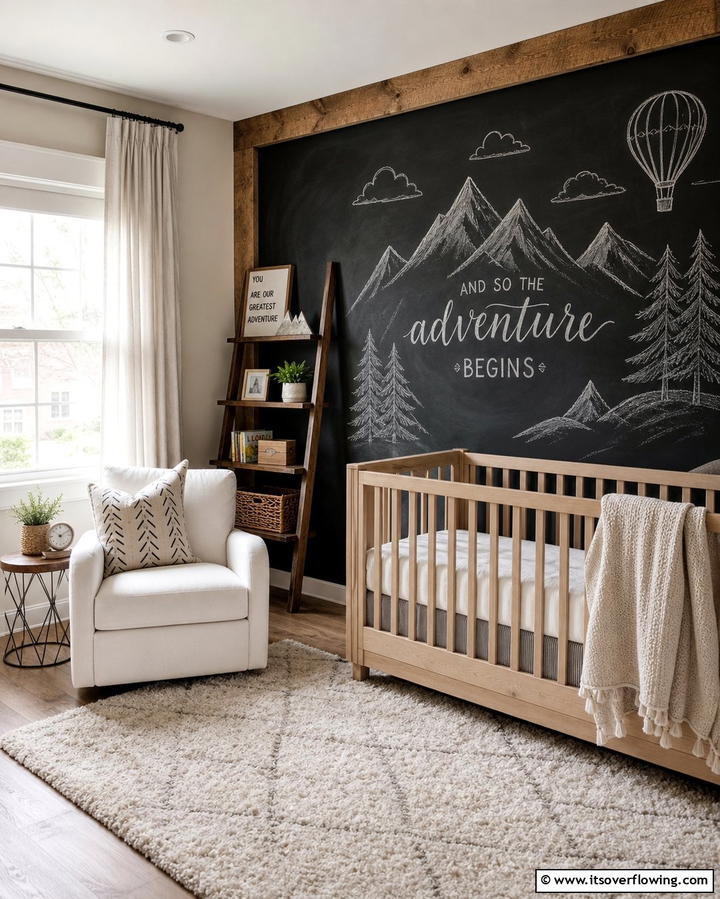 Chalkboard Wall - 25 Farmhouse Nursery Ideas for a Cozy Baby Room