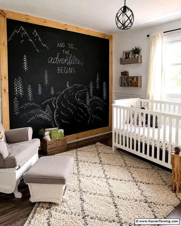 Chalkboard Wall - 25 Rustic Nursery Ideas for a Cozy Baby Room
