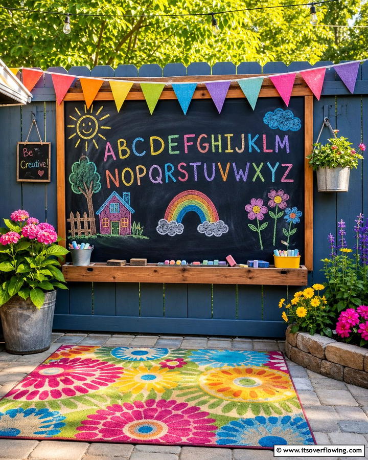 Chalkboard Wall Creativity - 25 Backyard Playground Ideas for Kids