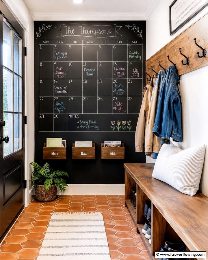 Chalkboard Wall Organizer - 30 Mudroom Storage Ideas for a Clutter-Free Entryway