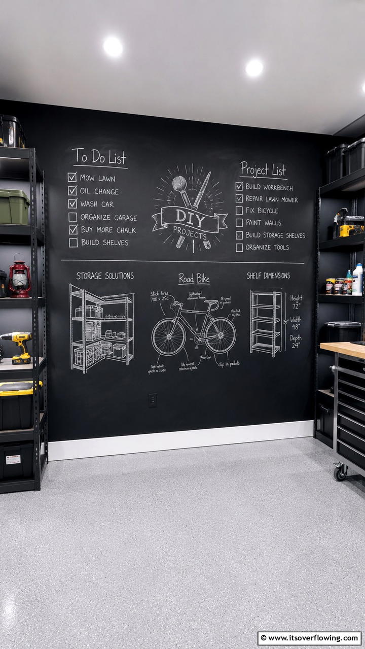 Chalkboard Wall Surfaces - 30 Garage Wall Ideas for Organized, Functional Spaces