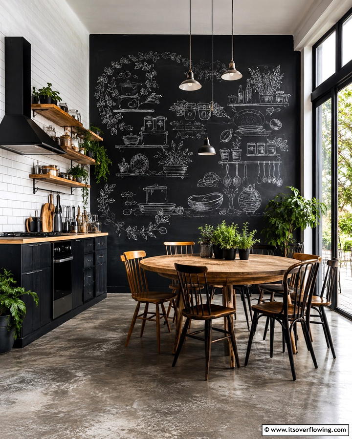 Chalkboard Wall for Creativity - 25 Eat in Kitchen Ideas for a Cozy and Functional Dining Space