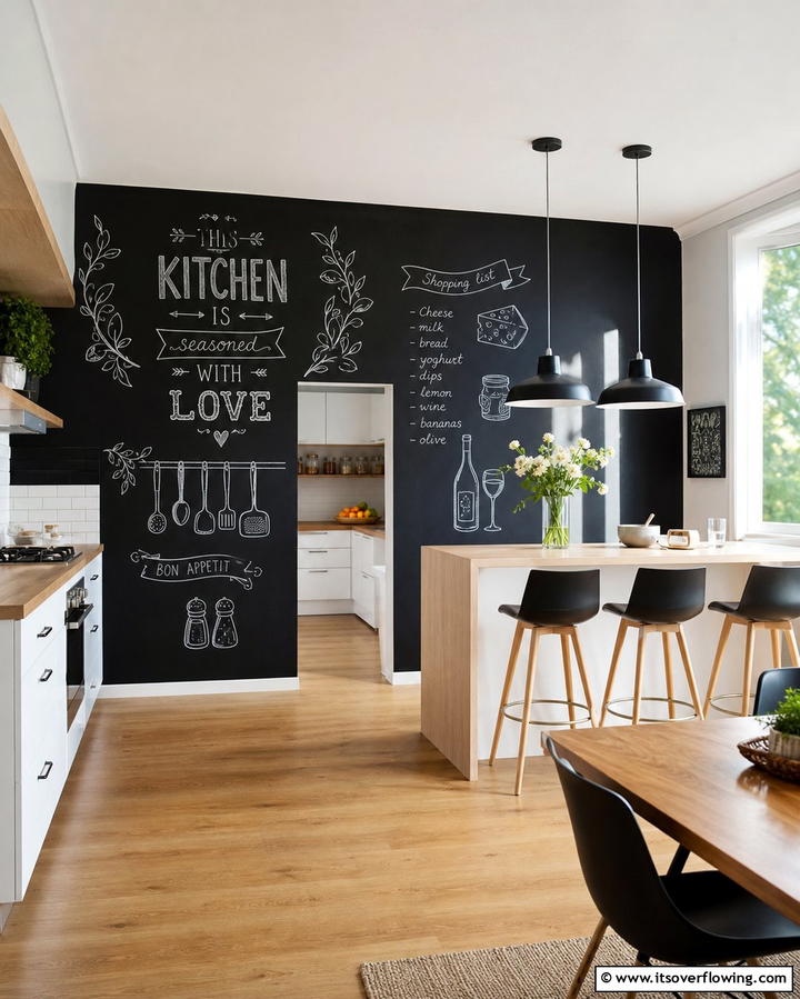 Chalkboard Wall for Functional Creativity - 25 Feature Wall Ideas to Transform Your Space