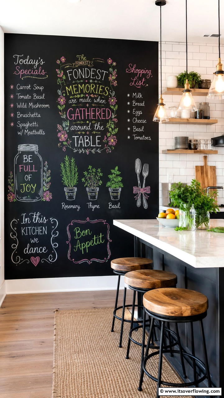 Chalkboard Walls - 21 Stylish Wall Decor Ideas to Refresh Your Living Space