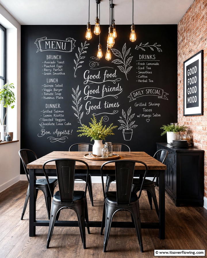 Chalkboard Walls - 25 Dining Room Wall Decor Ideas to Elevate Your Space